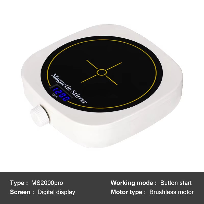 WESTTUNE Mini Magnetic Stirrer Adjustable Speed of 200-2000 RPM Efficient Silent Device Portable Instrument for Laboratories