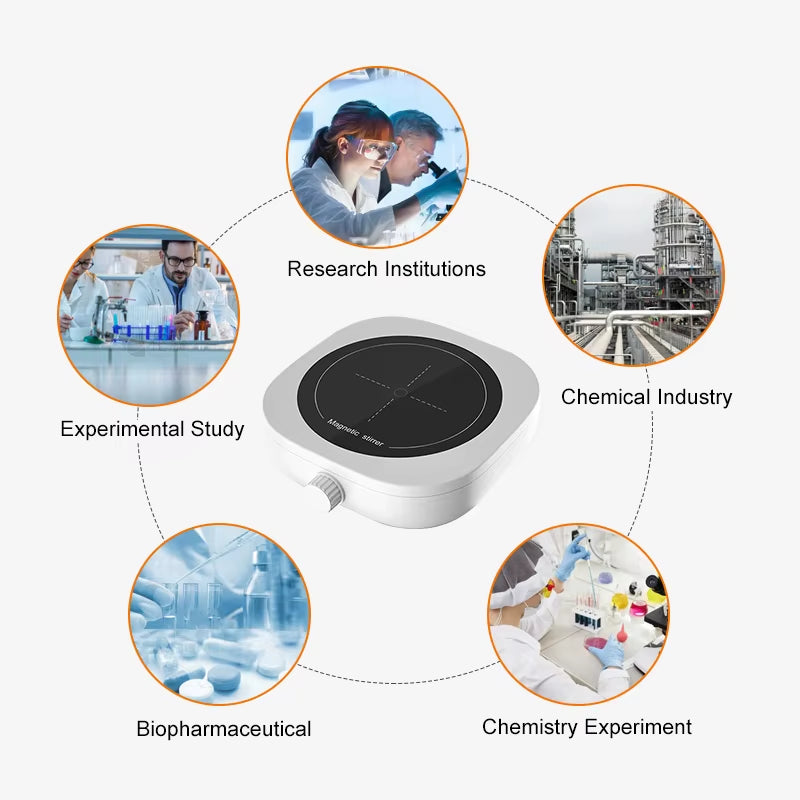 WESTTUNE Mini Magnetic Stirrer Adjustable Speed of 200-2000 RPM Efficient Silent Device Portable Instrument for Laboratories